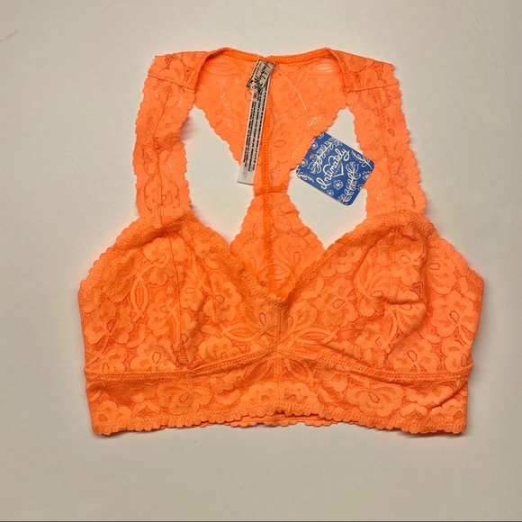 Free People Other - Free People Orange Lace Bralette NWT Small